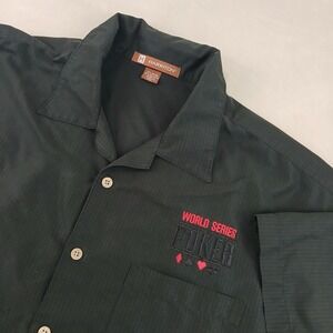 Harriton‎ World Series Of Poker 2XL Mens Shirt Camp Hawaiian Black 27x32